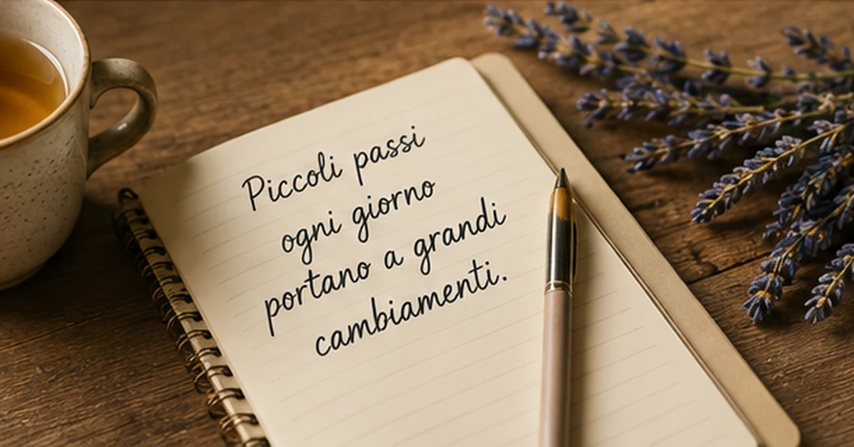 Tazza e quaderno su un tavolo per la pianificazione personale